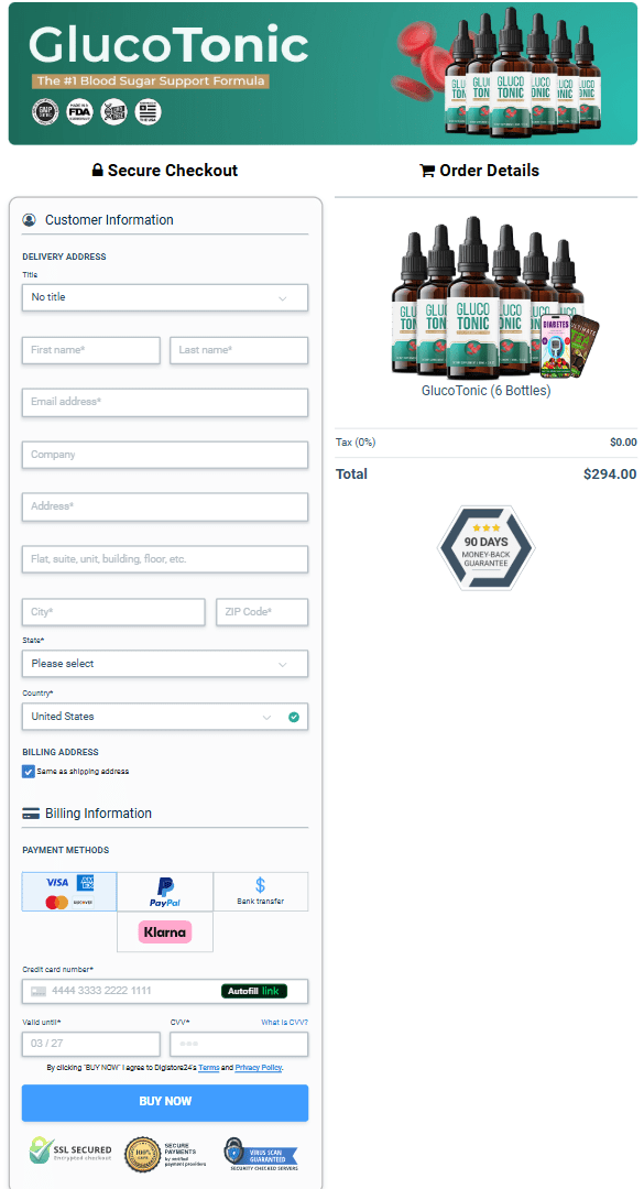 GlycoShizen checkout page